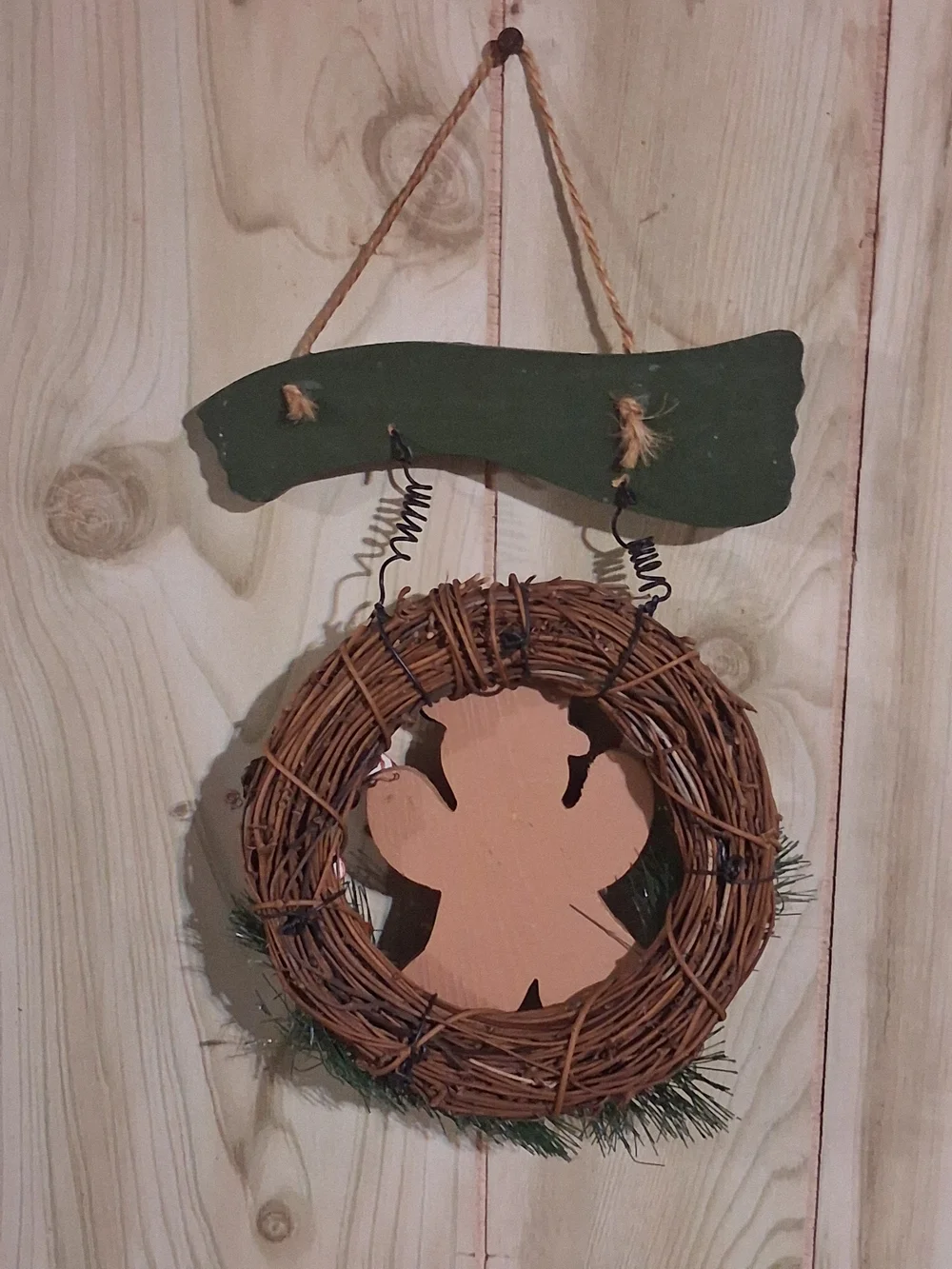Welcome Gingerbread Wreath Wall / Door Hanging - Brown